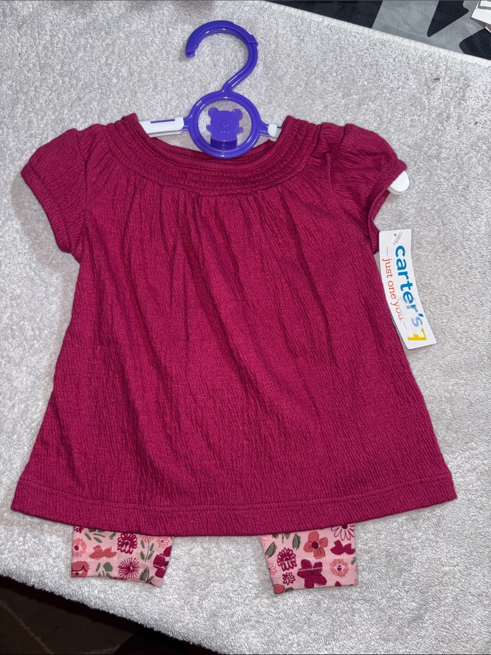 Carter's Berry Pink Short Sleeve Knit Top